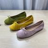 European Bow Shallow Mouth Single Shoes Women's 2025 Spring New Flat Grandma Shoes with Skirts Evening Shoes Tide