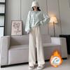 Narrow Version Wide-leg Pants Women's Autumn and Winter New High-waisted Drape Small Loose Straight Casual Glutinous Rice Pants