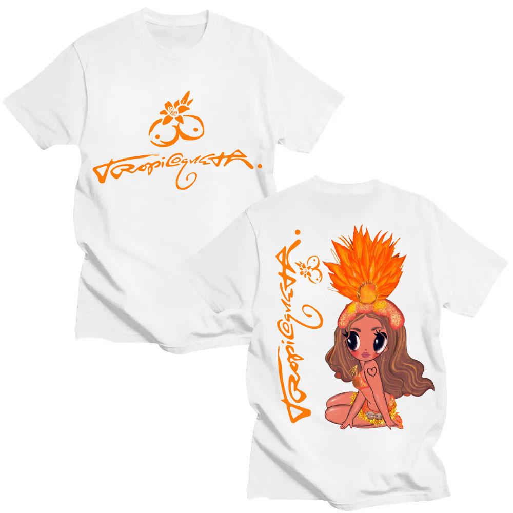 Printed Karol G Tropicoketa Album Summer Highquality Aesthetic Unisexs Womens Cotton Tshirt Retro Plus Size Casual Yk