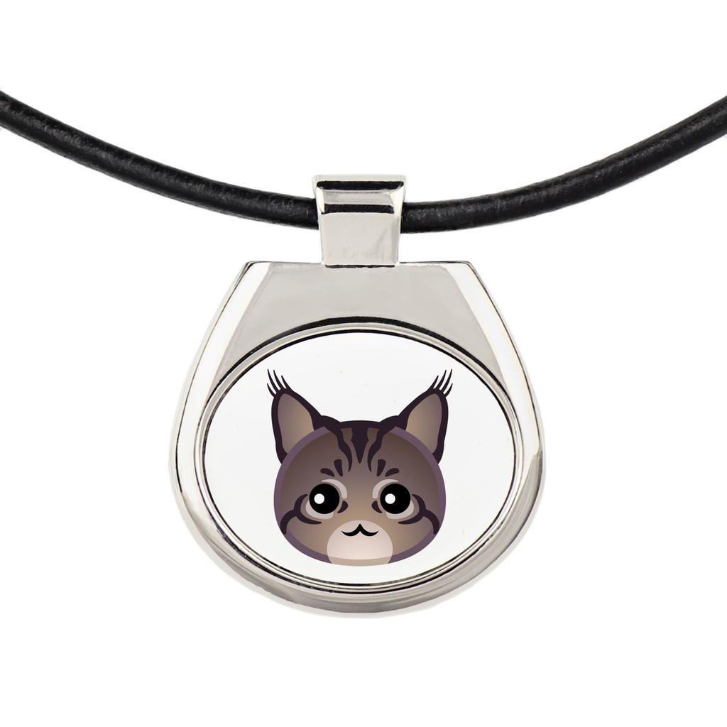 Maine Coon - pendant necklace with graphic on a chain strap by Art-Dog brand