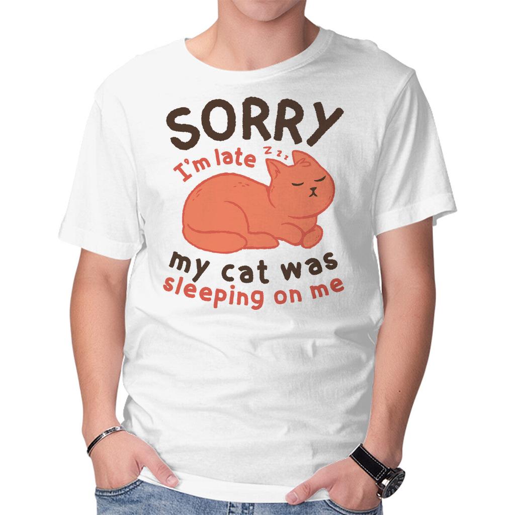 Unisex Crew Neck T-Shirt My Cat Was Sleeping On Me Graphic Short Sleeve Casual Tee