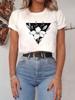 European American Style Women's Short-Sleeved T-Shirt with Leaves. Fruits Design Polyester Fabric Women's Summer polyester