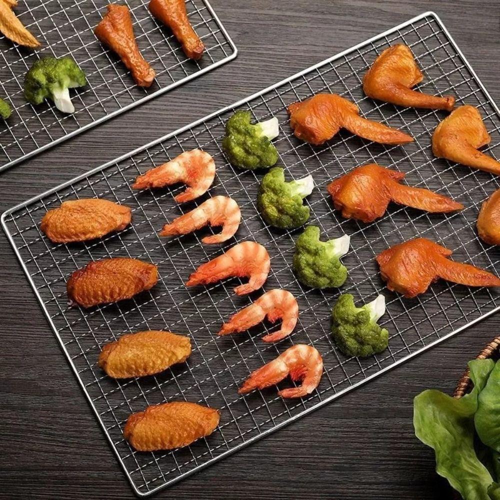 Reusable BBQ Roasting Rack Rectangular Baking Cooling Rack New Firewood Rack  Outdoor Barbeque Oven