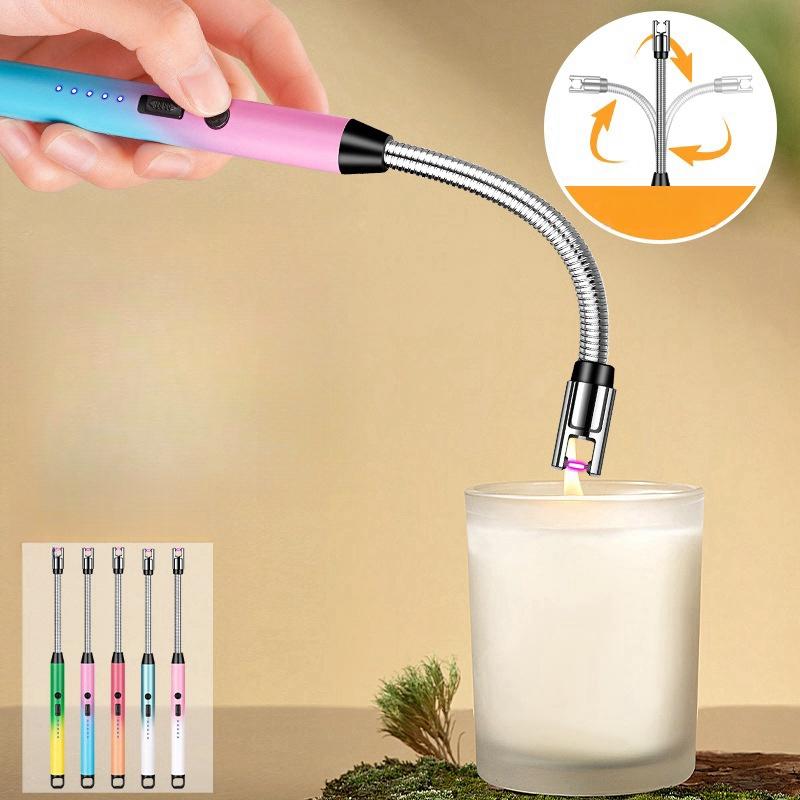 Градиентный цвет ветрозащитный электронный импульсный USB зарядка зажигалка безопасный выключатель зажигания уличная кухня свеча электрические зажигалки