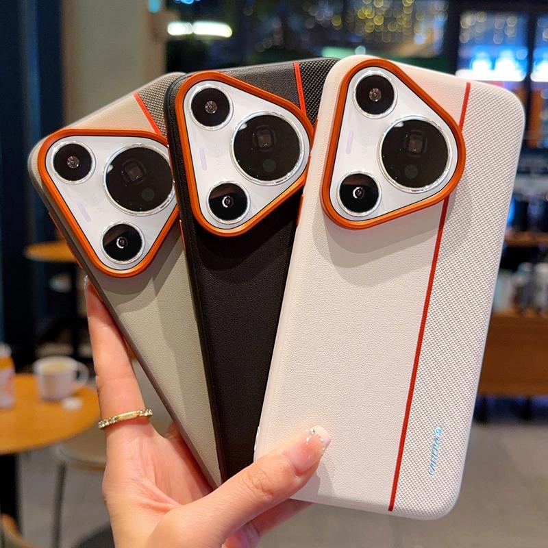 Чехол для Huawei Pura 70 Pro Plus Ultra Индивидуальные металлические кнопки Различные текстуры кожи Хороший захват Модный Чехол-обложка