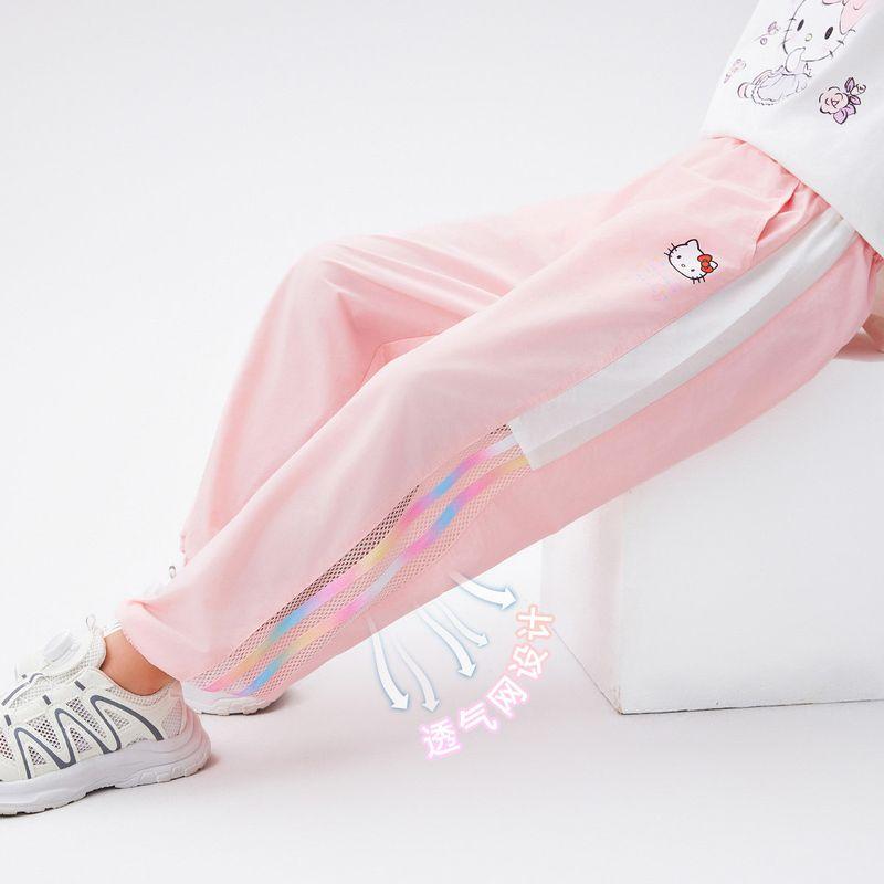 Летние брюки от комаров для девочек Hello Kitty, новинка лета 2024, легкие, свободные, повседневные, детские летние длинные брюки