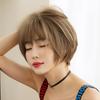 Women's Front Lace Heat Resistant Bob Wig with Bangs Ladies Fashion Daily Use Natural Looking Short Straight Synthetic Fiber Wigs