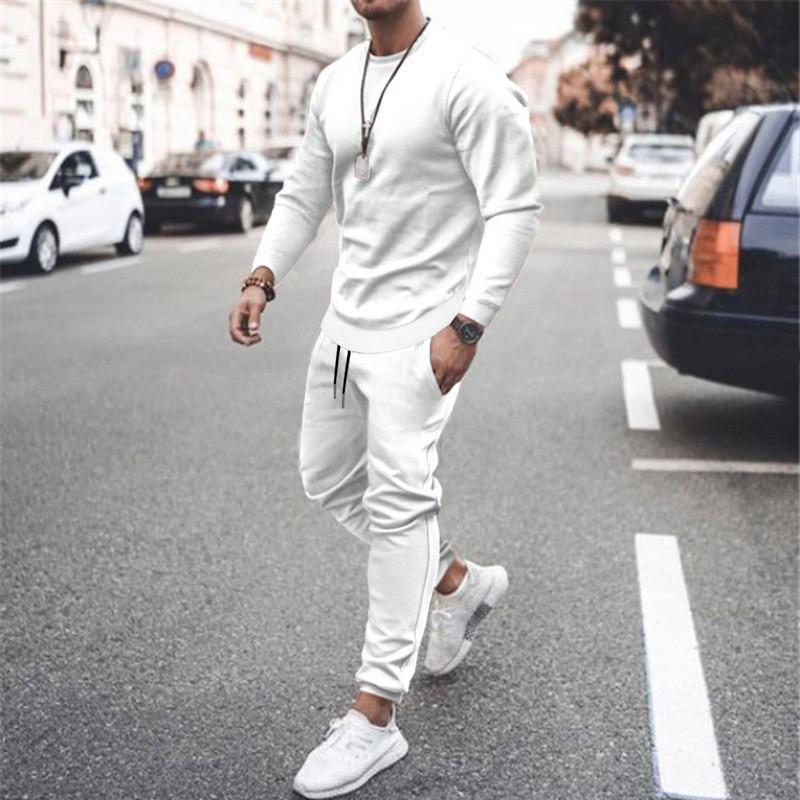 Unisex Oversized Fleece Sweatshirt Set Casual Long Sleeve Top Pants Fall Sport Leisure Wear
