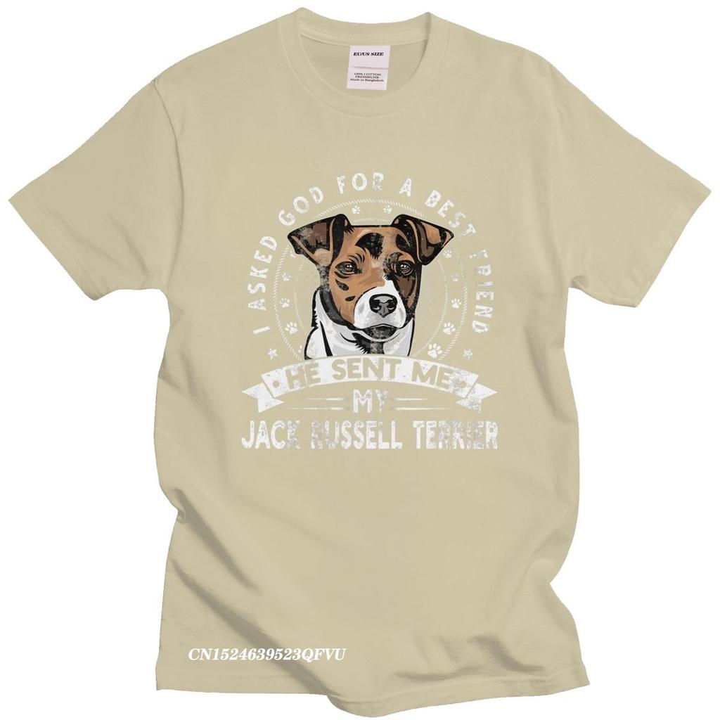 Grunge Style Jack Russell Terrier Men Camisas Men Casual Dog Friend Tshirt Distressed Print Premium Cotton Tee Camisas