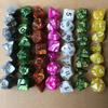 7Pcs/set Pearl Pattern Polyhedral Digital Dice for DND TRPG RPG Cthulhu COC Board Game Running Team Dnd Dice Set Number Dice Kit