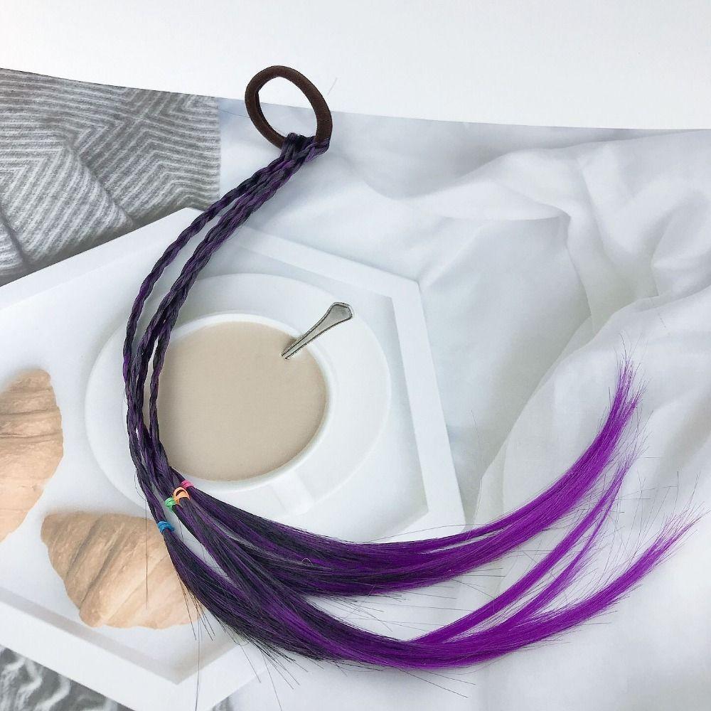 Повязка на голову Повязки на голову с хвостиком Резинки для волос Косички Головные уборы для девочек Цветные парики для детей