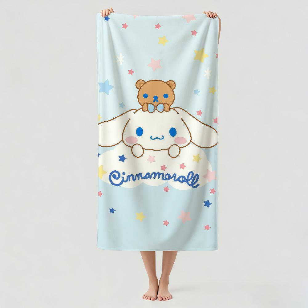 Мультяшный милый C-Cinnamoroll Полотенце Сушилка для полотенец Ванное полотенце Подходит для легкого плавания, кемпинга, йоги, пляжа, активного отдыха