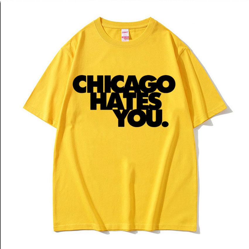 Футболка в стиле рэпера Chief Keef Chicago Hates You Мужская Харадзюку Хип-Хоп Винтажная Футболка Повседневная 100% Хлопок Большие Футболки