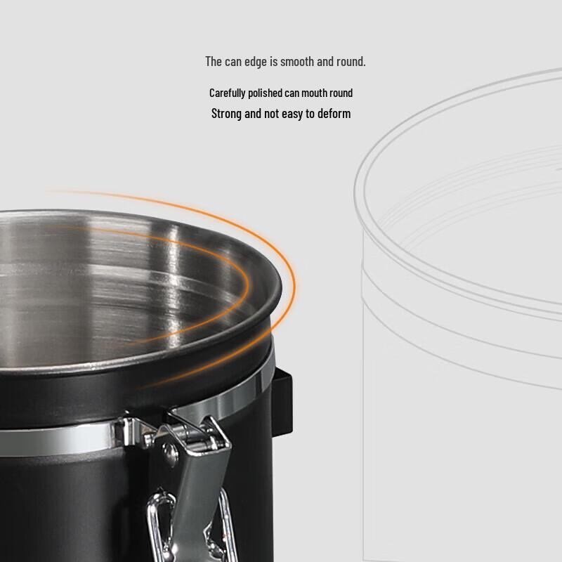 Mongdio 304 Stainless Steel Coffee Storage Can with One-Way Valve