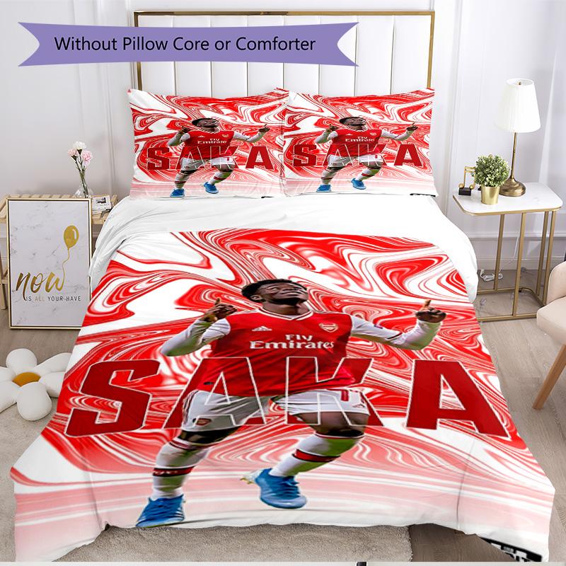 3pcs Duvet Cover Set (1*Duvet Cover + 2*Pillowcase, Without Core), football team.C Print Soft All‑Season Bedding Set, Home Bedroom Decor Gift