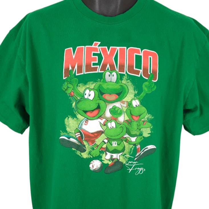 Футболка Senor Frogs Mexico 100% Хлопок Мужская Футболка Топ Мужской Размер XL Зеленая Футболка с изображением футбола Место назначения для путешествий
