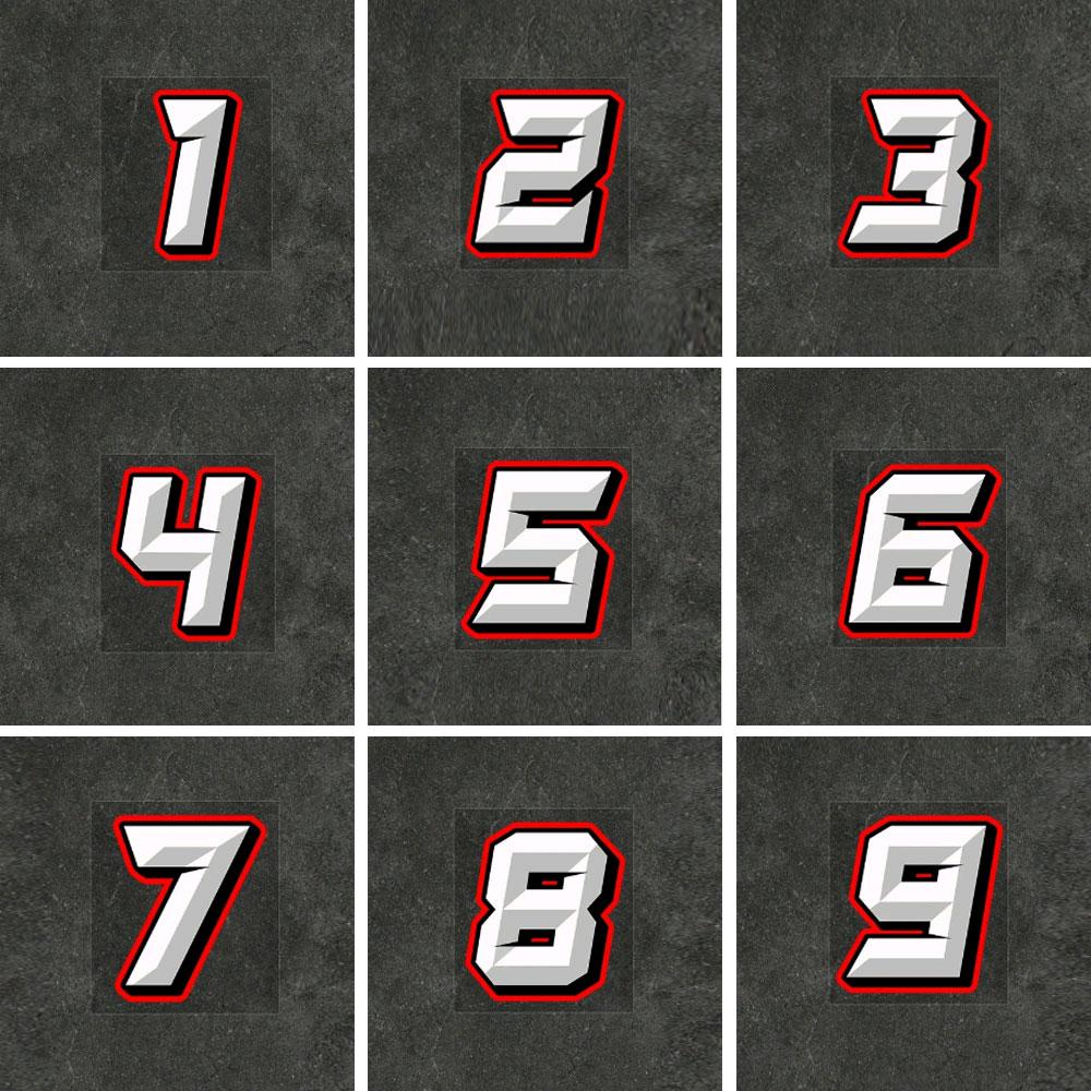 1X 0 до 9 креативные модные арабские цифры гоночный номер шлем гоночный виниловые наклейки универсальные аксессуары для мотоциклов наклейка