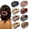 Fashion Oval Hair Claw Clip for Women New Design Leopard Matte Curved Flat Styling Barrettes Acrylic Lying Down Hair Accessories