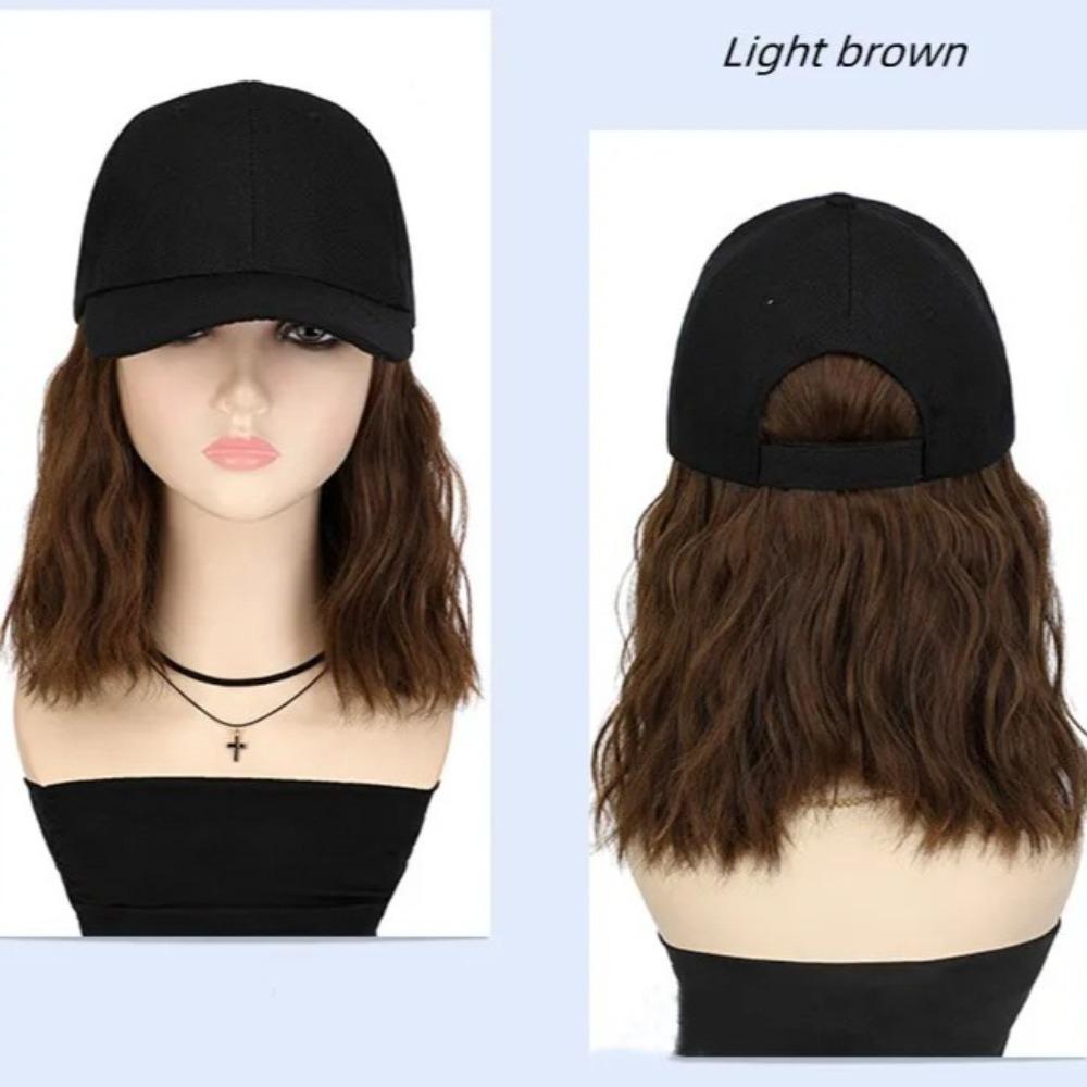Модная Интегрированная Парик Шапка-Кепка Волнистый Короткий Боб Бейсболка Snapback Кепка Подарок