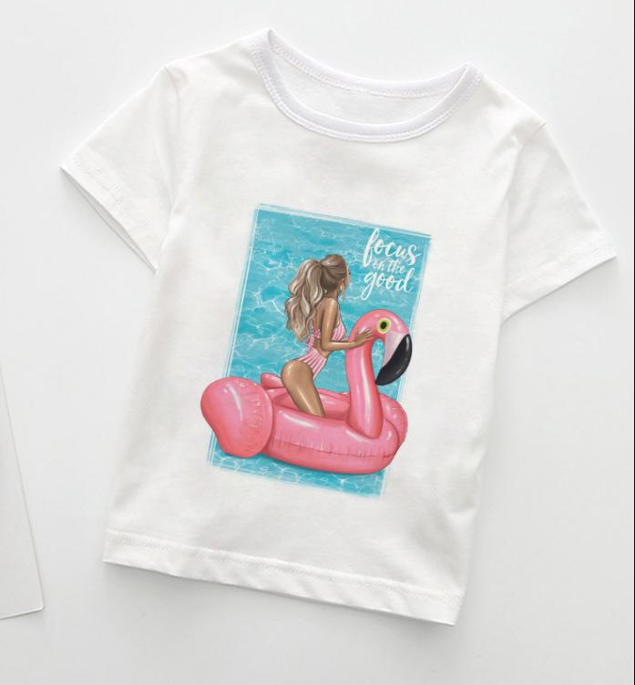 Summer Boys Kids Fashion Girl Tshirts Casual Wear Lovely Cozy Boys T Shirt Round Neck Polyester Fabric Girls Clothes