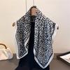 Luxury Leopard Print Square Scarf Women Cotton Linen Feeling Hairband Neckerchief Tie Female Headband Foulard
