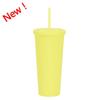 Double Wall Plastic Tumbler With Straw 24oz Large Capacity Matte Finish Travel Cup Office Home Car Outdoor