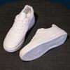 Foreign Trade Little White Shoes 2024 Spring and Autumn New Flat Bottom Pure White Round Head Board Shoes Student Lace-up Casual Shoes Women
