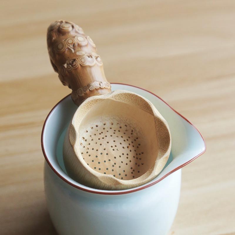 1PC Bamboo Tea Strainer Infuser Filter Infusor Tea Tools Sieve for Tea Brewing Drinkware Accessories Colander Gadgets