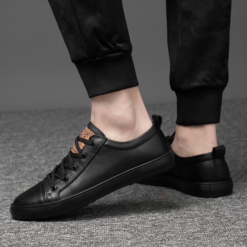 Мужские удобные универсальные школьные кроссовки 2024 года из натуральной кожи, легкая мужская повседневная обувь, высококачественная нескользящая обувь для скейтбординга