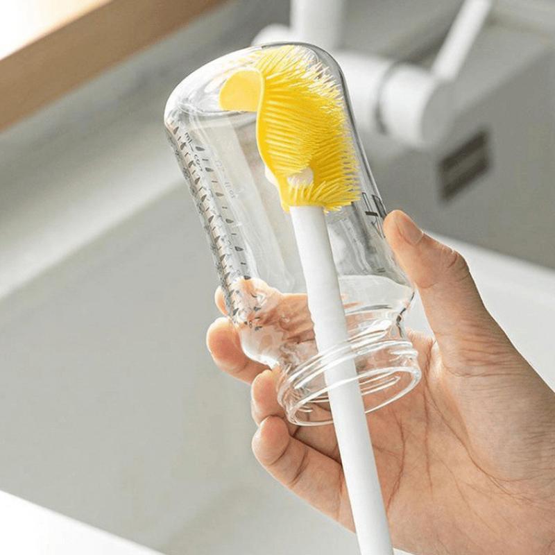 Щетка для чистки чашек с длинной ручкой, силиконовая щетка для чистки бутылок для молока, бокалов, чашек, бытовых стеклянных кружек для кофе и чая