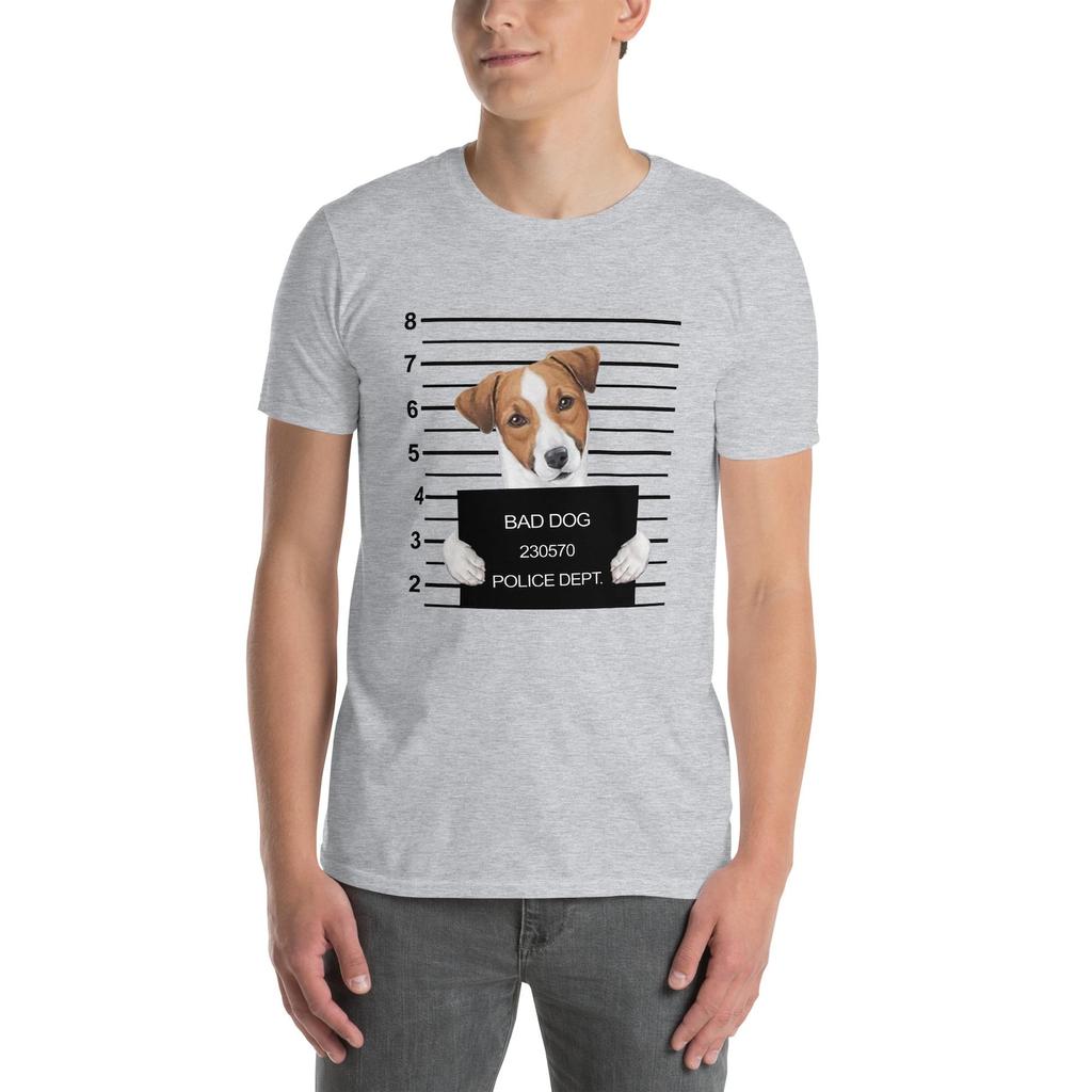 Funny Jack Russell Terrier Mugshot T-Shirt: Bad Dog Lover Unisex Tee