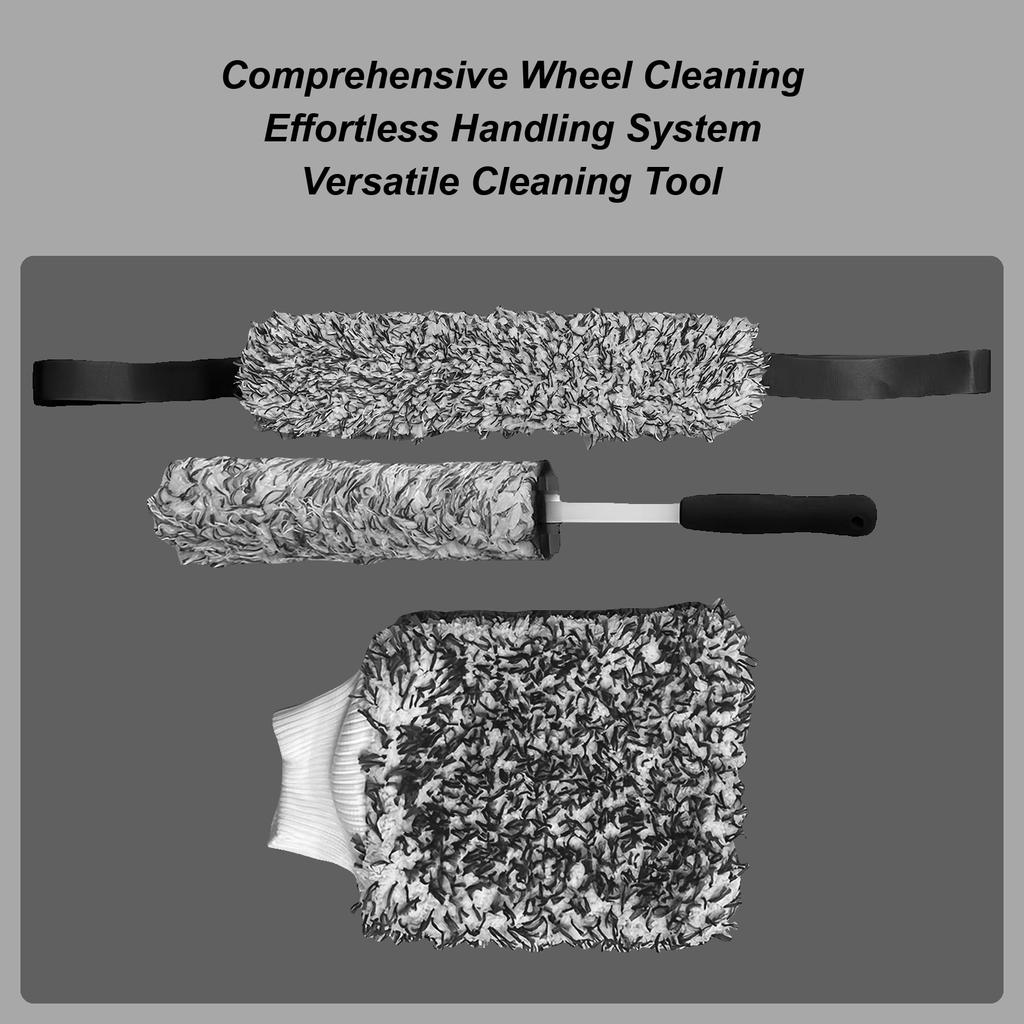 Wheel Cleaner Brush Tire Brushes For Cleaning Rims 3 Pieces Scratch-Free Auto Wash Accessories Detailing Kit For SUV RV