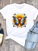 (Азиатский размер) Одежда прекрасный тренд бабочки 90-х Повседневный О-образный вырез Футболка Женская футболка с коротким рукавом Модные женские футболки с принтом и графикой