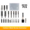 22/33Pcs Drill Bit Set Holder Damaged Screw Removal Tools Magnetic Extension Bit Broken Head Bolt Extractor Screw Extractor