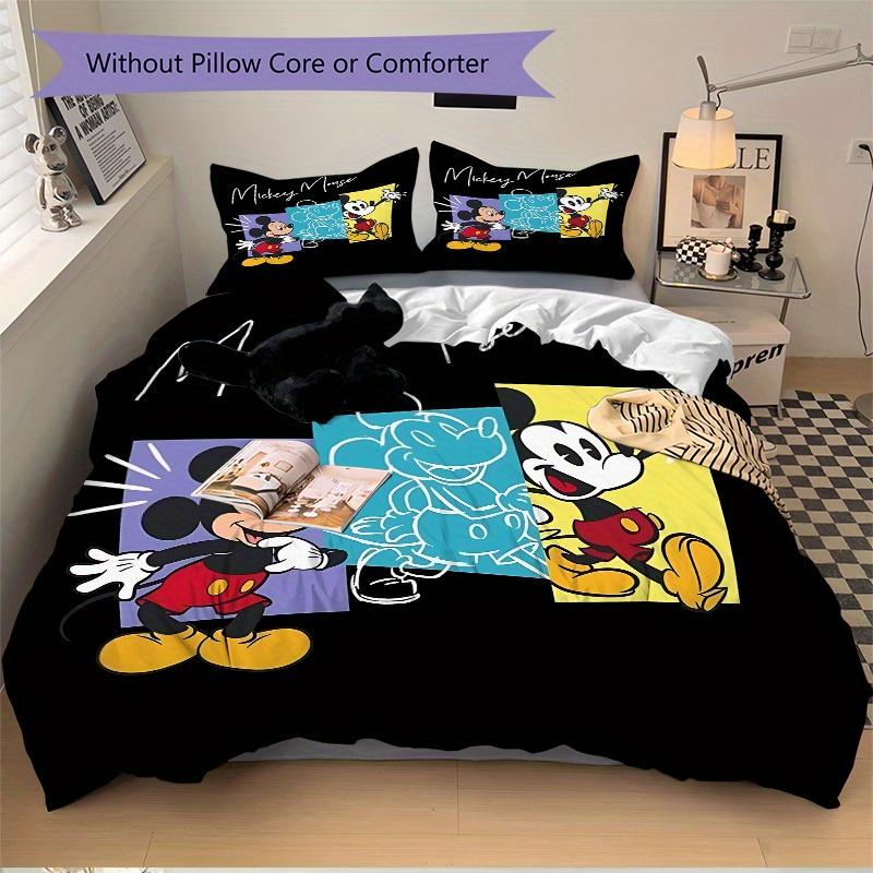 3pcs Mickey Mouse 1 Cover+2 Pillowcases, Pillow Inserts Not Included, Machine Washable, All-Season Use, Teen and Adult Rooms116