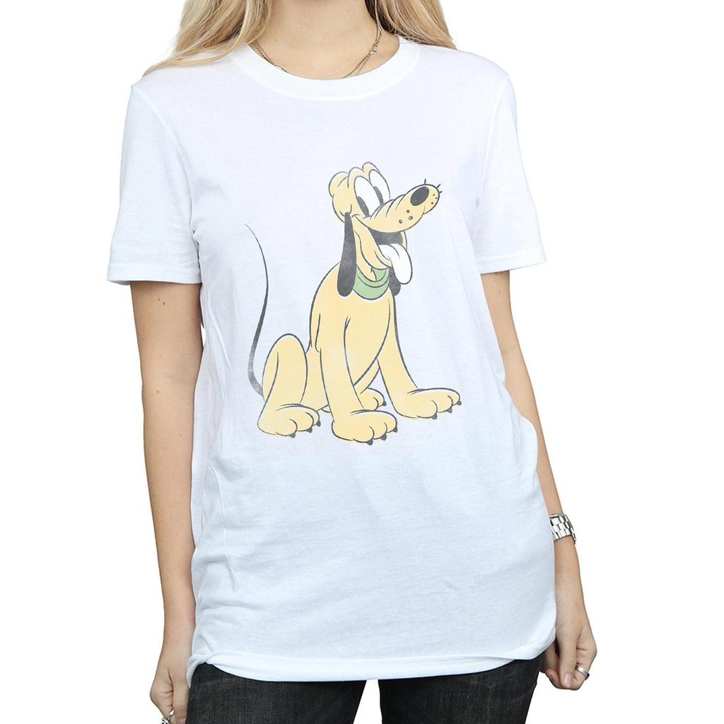 Disney Womens/Ladies Pluto Sitting Cotton Boyfriend T-Shirt