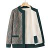 Women's Lined Thickened Cardigan Multicolor Knit Top Winter Warm Knit Zipper Cardigan