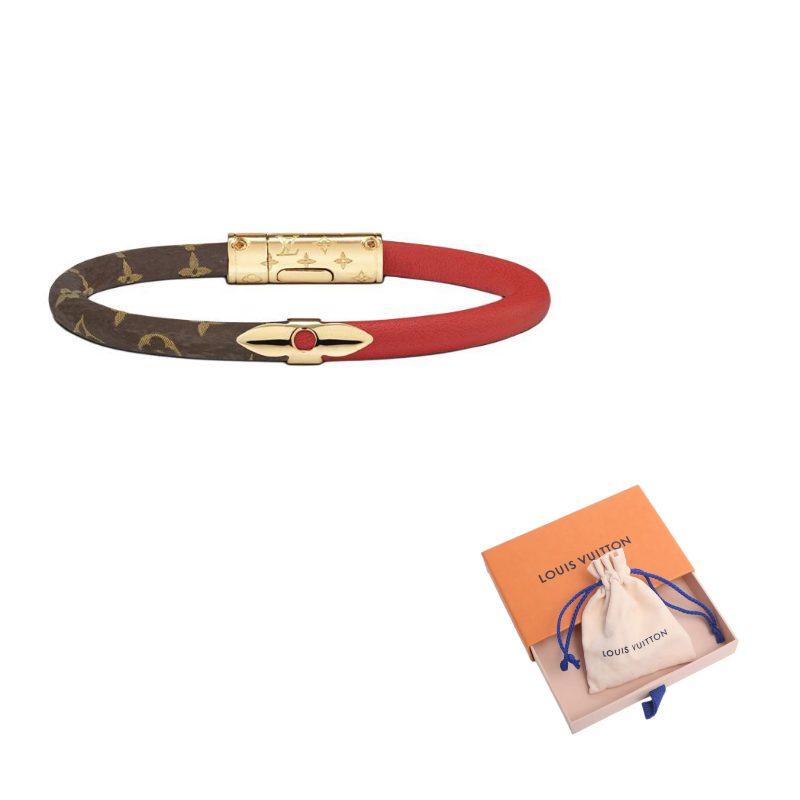 LOUIS VUITTON Calfskin Bangles Women's Brown & Red & Multicolor M6433