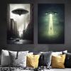 UFO Glow Strangely In the Dark Series TV Movie Poster Alien Spacecraft Captures People Research Pictures Wall Canvas Art Decor