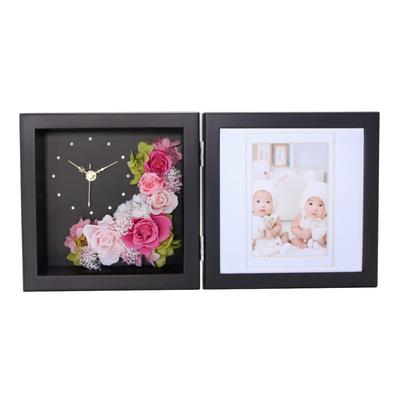 Фоточасы с консервированными цветами Arvo Gift Studio x [Original HappySmile] (Коричневый Розовый)