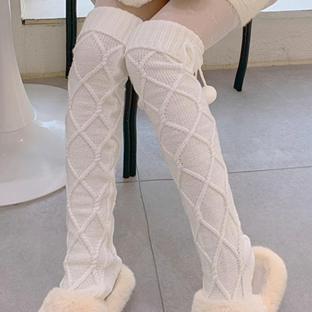 Thigh High Long Tube Socks Ins Thicken Knitted Stockings Harajuku Leg Warmer Stocking Home