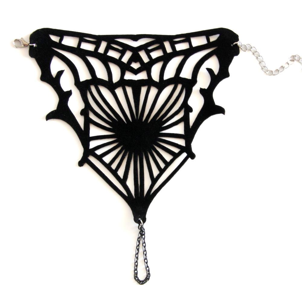 Dark Gothic Hollow Spider Pattern Wristband New Stage Performance Bracelet Finger Chain WS--
