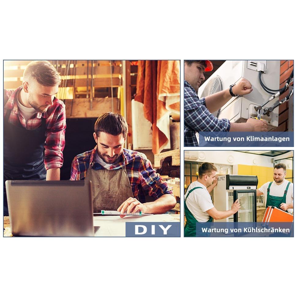 Развальцовочное устройство для кондиционирования воздуха 3/16 дюйма - 3/4 дюйма (4-19мм) Разрезанная медная труба Универсальный инструмент для развальцовки тормозных трубок Устройство для развальцовки тормозных трубок