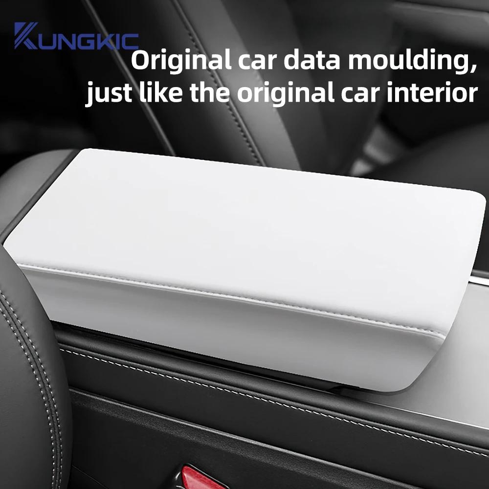 ABS Leather Center Console Protector Cover Armrest Interior Molding for Tesla Model 3 2019-2025 Model Y 2025-2026