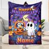 Halloween Costume Parade Personalized Name Blanket Multi-purpose Personalized Blanket Warmthful Decor Suitable for Nap Office Chair Couch