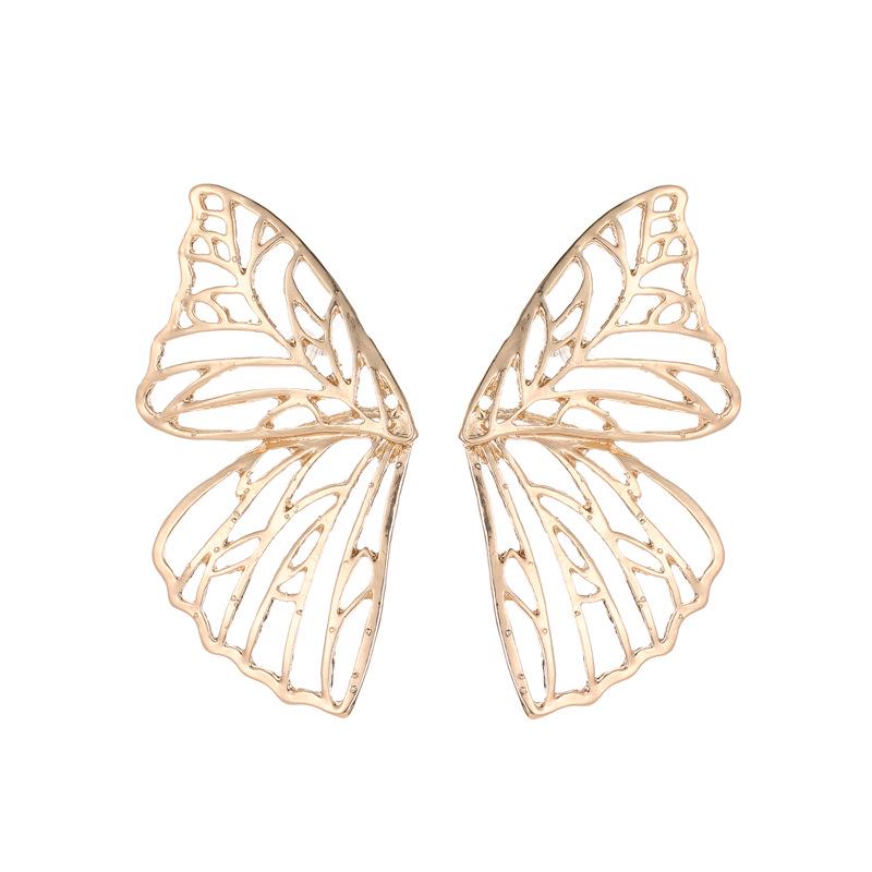 Exaggerated Openwork Butterfly Wings Earrings Trend Fan Shaped Creative Earrings Fashion Jewelry MIT