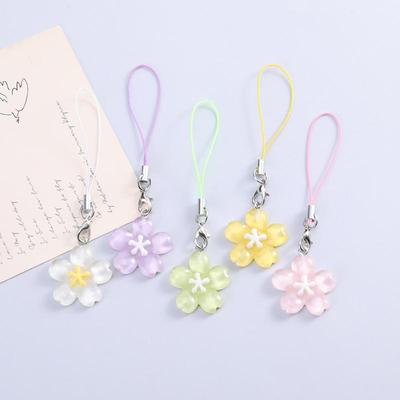 Креативный Милый Цветочный Ремешок для Телефона Сладкий Желейный Цвет Сакура Брелок-Подвеска Милые Подвески на Рюкзак Подарок для Пары