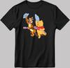 Disney Winnie the Pooh, Short Sleeve White-Black Men's / Women's T Shirt L930