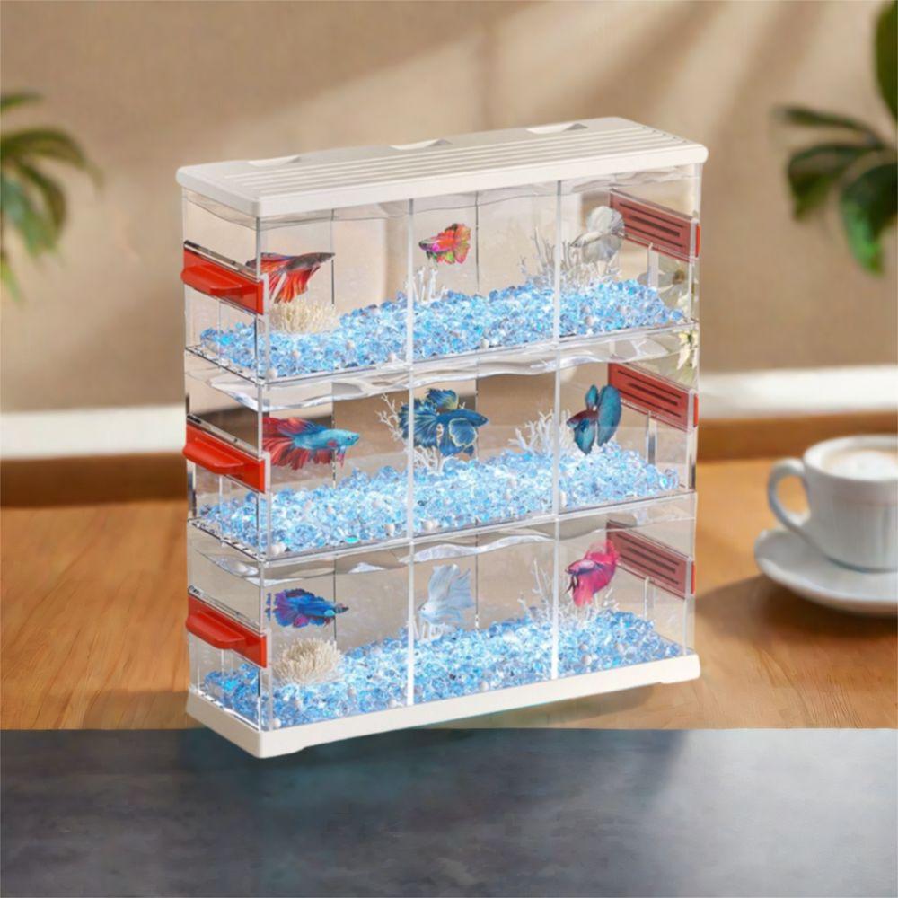 Прозрачный аквариум высокой четкости Небьющийся ящик для разведения рыб Настольный аквариум Офис