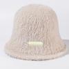 Rabbit Hair Bucket Hat Women's Autumn Winter Solid Color Plush Fisherman Hat Warm Basin Hat